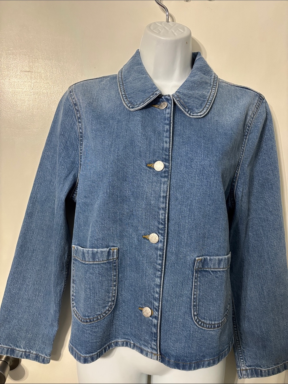 J. Crew Light Blue Denim Button-Front Jacket